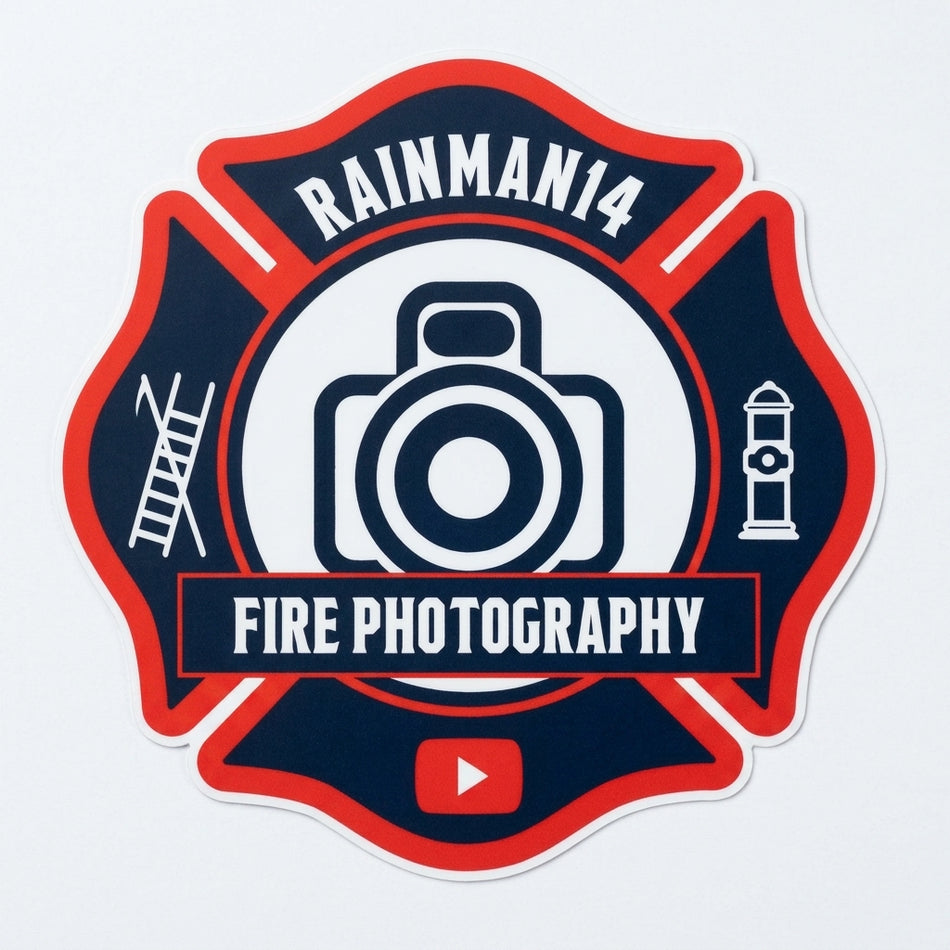 Rainman 14 Fire Photography Window or Helmet Decal