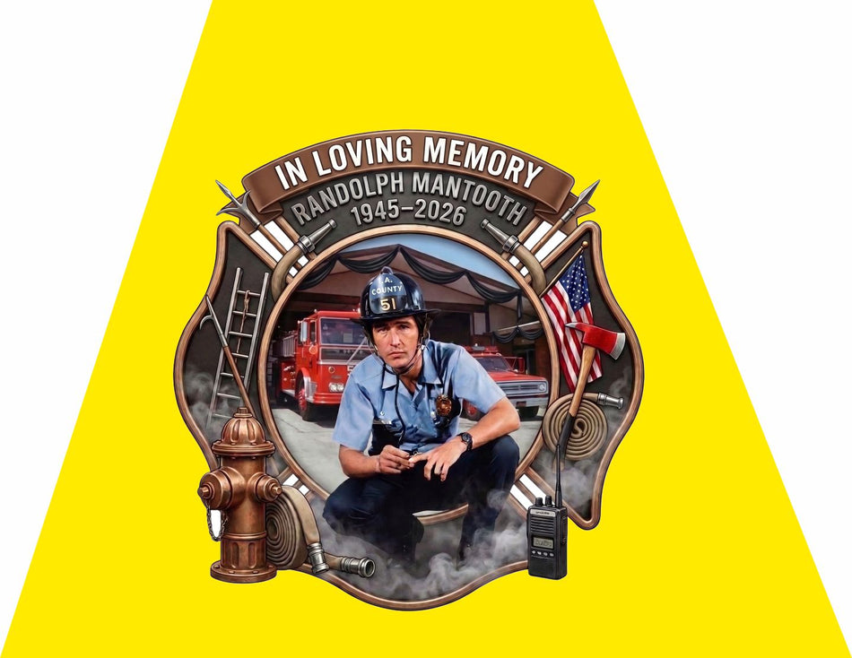 Randolph Mantooth In Memory Squad 51 Reflective Trapezoid Decal