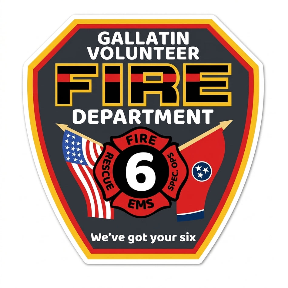 Gallatin Volunteer Fire Customer window/Hardhat Decal