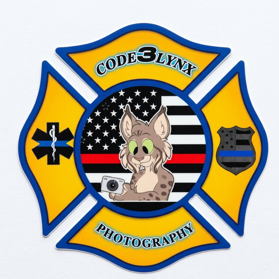 Code 3 Lynx Maltese Cross Customer window/Hardhat Decal