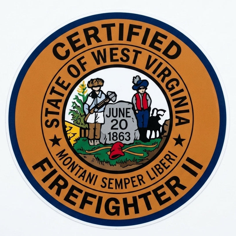 Certified West Virginia FF2 Window/Hardhat Decal