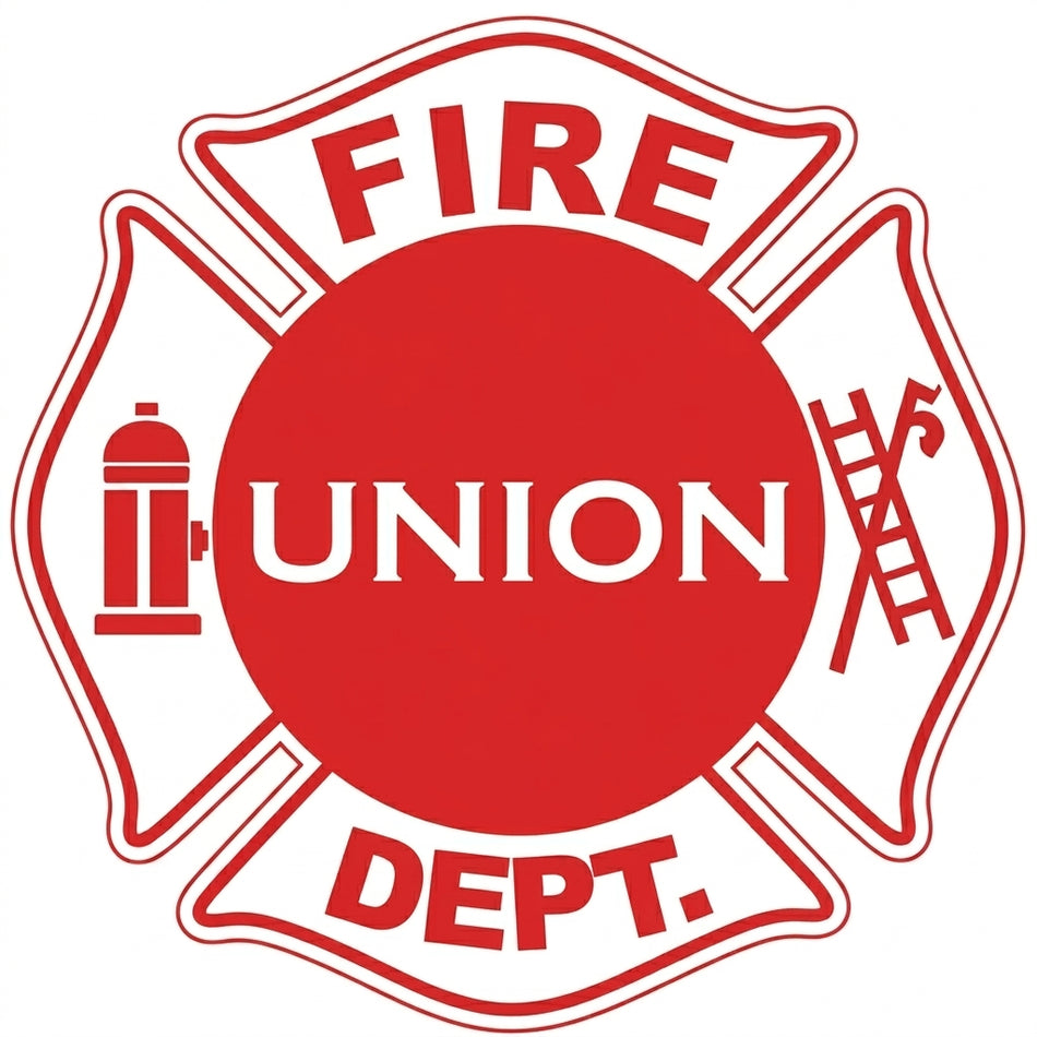 Union Fire Department Maltese Window/Hardhat Decal