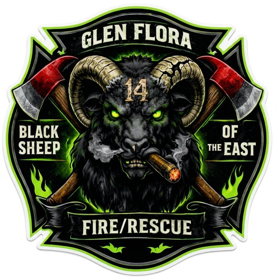 Glen Flora Fire Rescue Window/Hardhat Decal