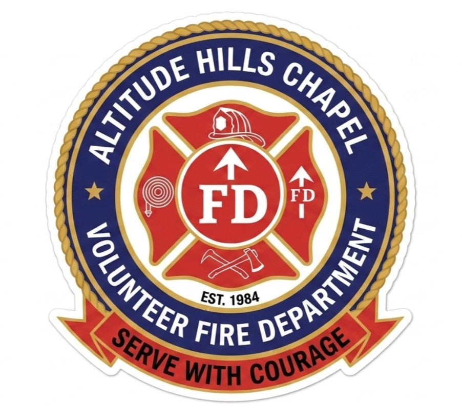 Altitude Hills Chapel Fire Window/Hardhat Decal