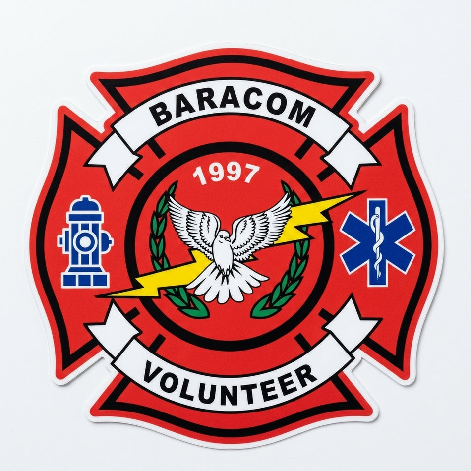 Baracom Volunteer Fire Window/Hardhat Decal