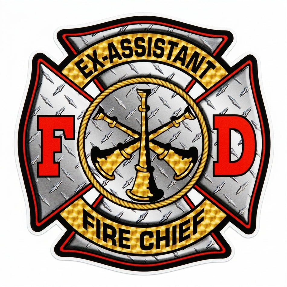 Ex Assistant Chief Maltesec Cross Window/Hardhat Decal