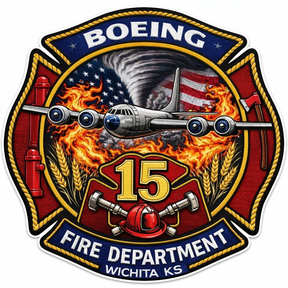 Boeing Fire Department Window/Hardhat Decal