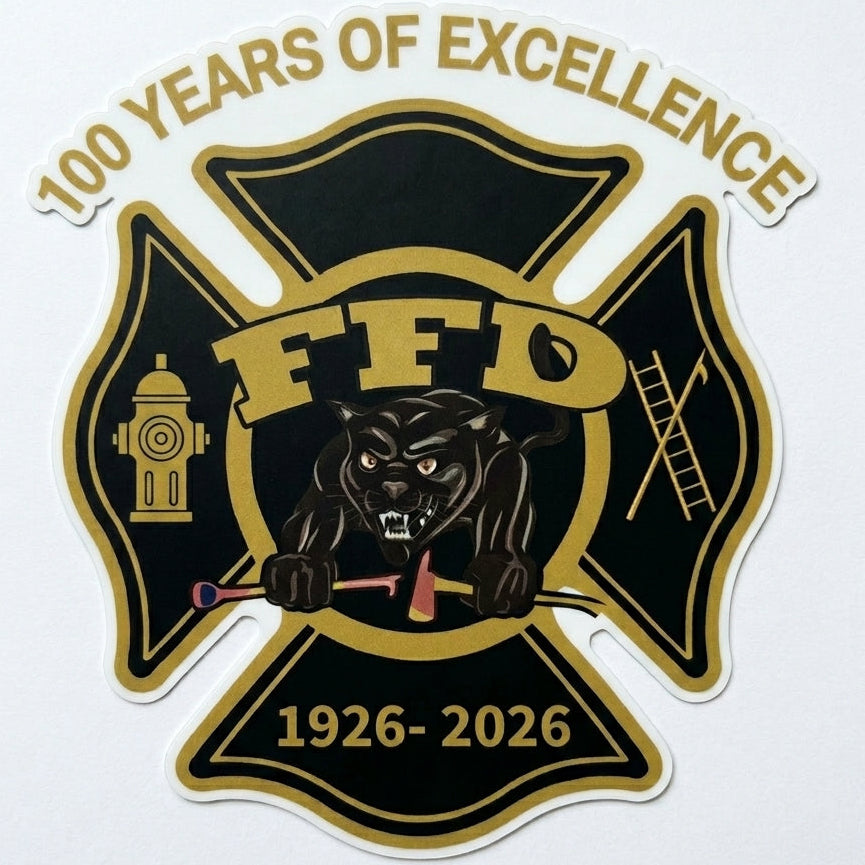 FFD 100 Years Maltese Window/Hardhat Decal