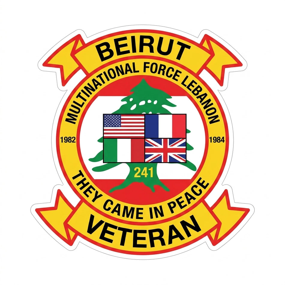 Beirut Veteran They Came in Peace Window/Hardhat Decal
