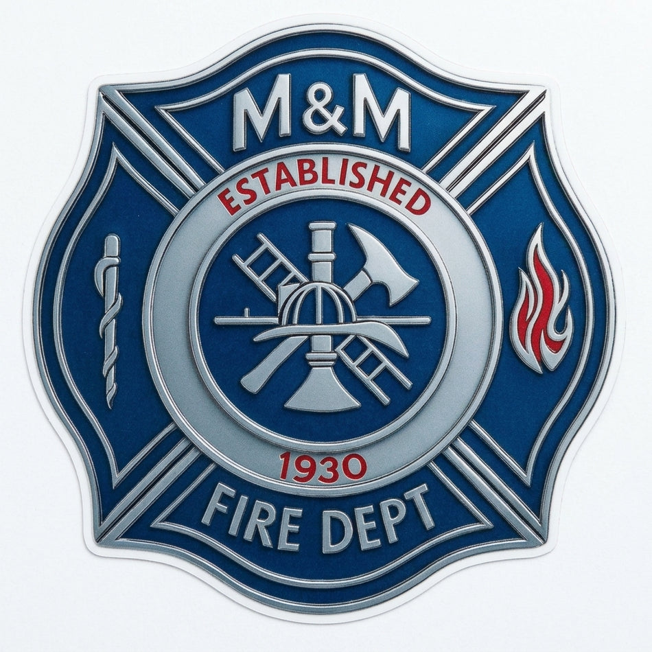 M&M Fire Department Window/Hardhat Decal