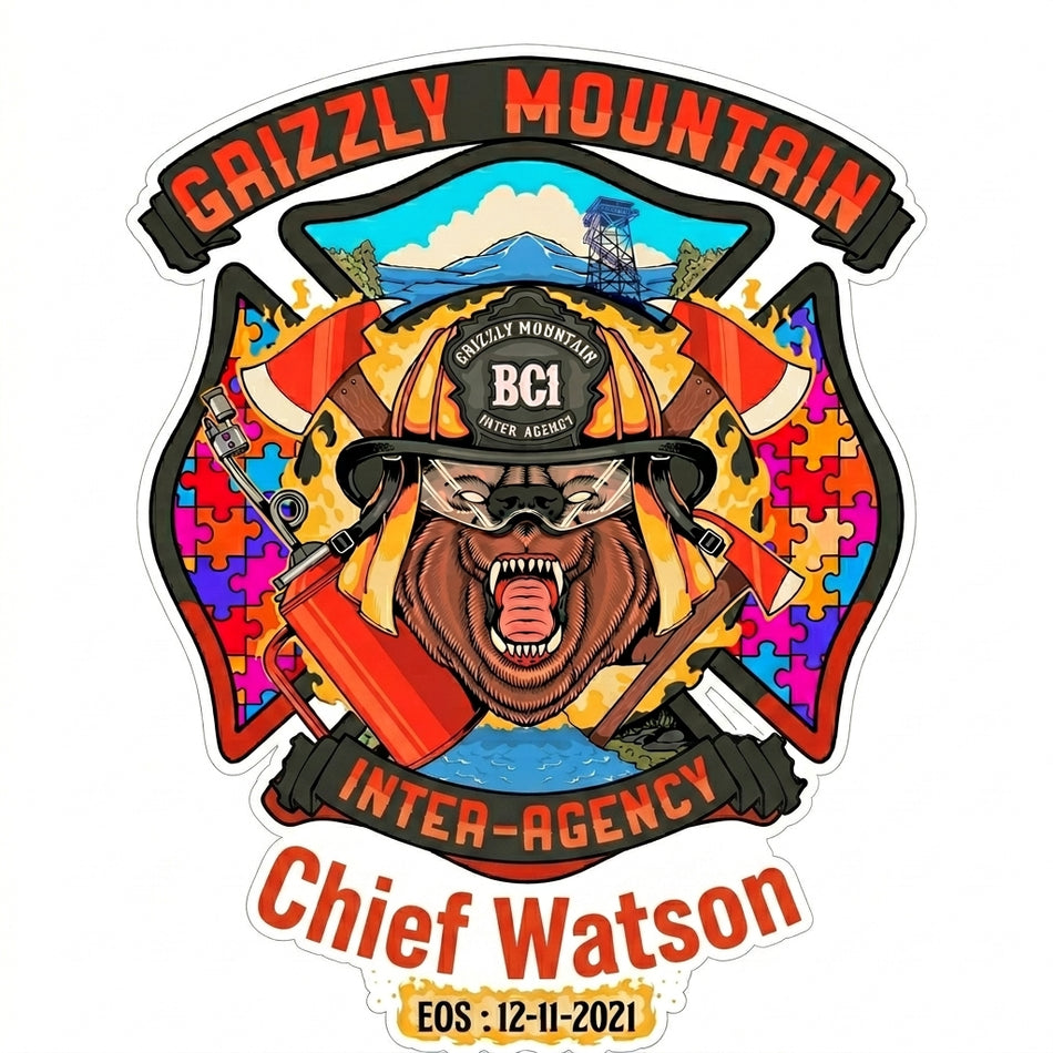 Grizzly Mountain Chief Watson Window/Hardhat Decal