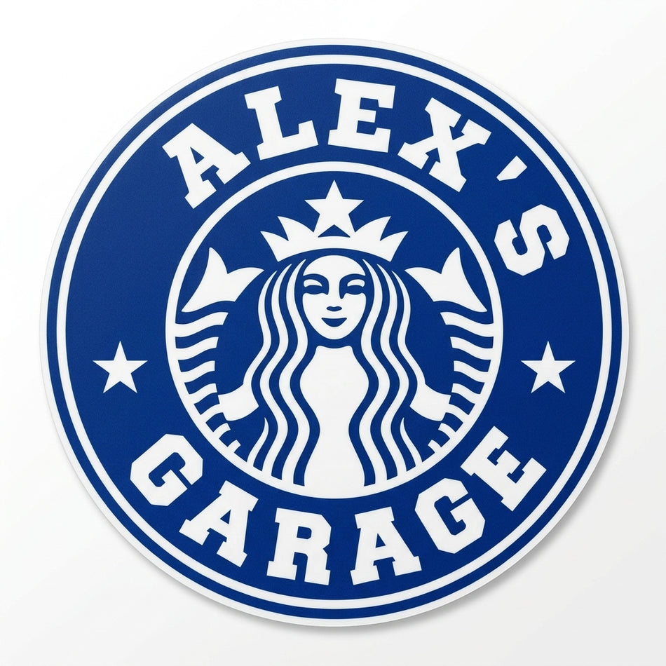 Alex's Garage Circle Window/Hardhat Decal