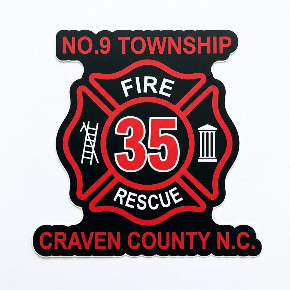 No. 9 Township Craven County Window/Hardhat Decal