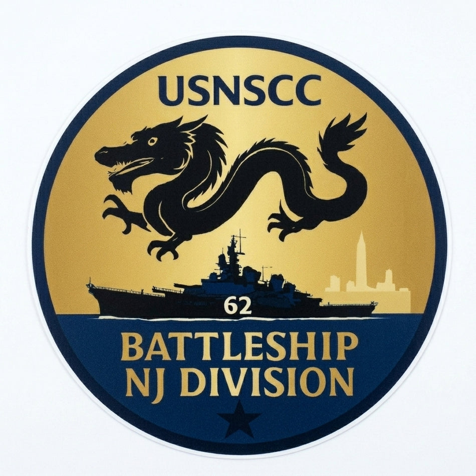 USNCC Battleship NJ Division Window/Hardhat Decal