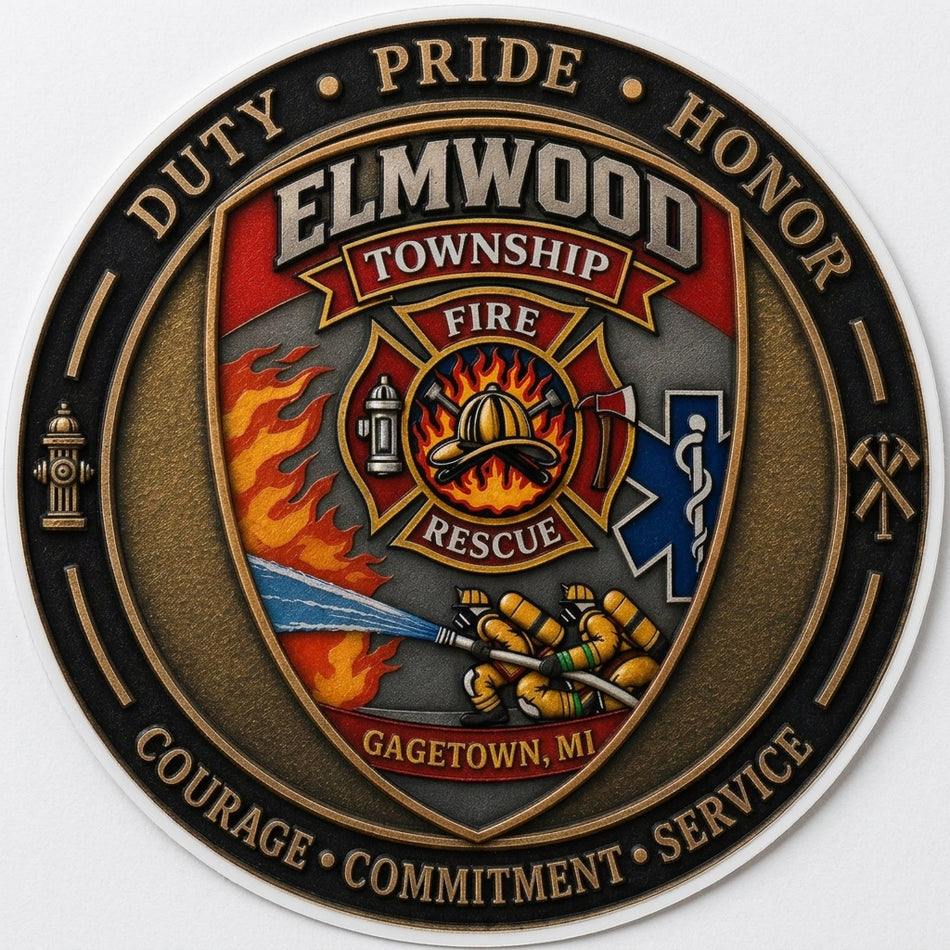 Elmwood Township Fire Rescue Window/Hardhat Decal
