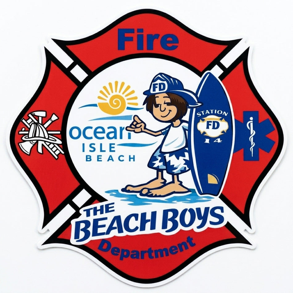 Ocean Isle Beach Fire Dept. Window/Hardhat Decal