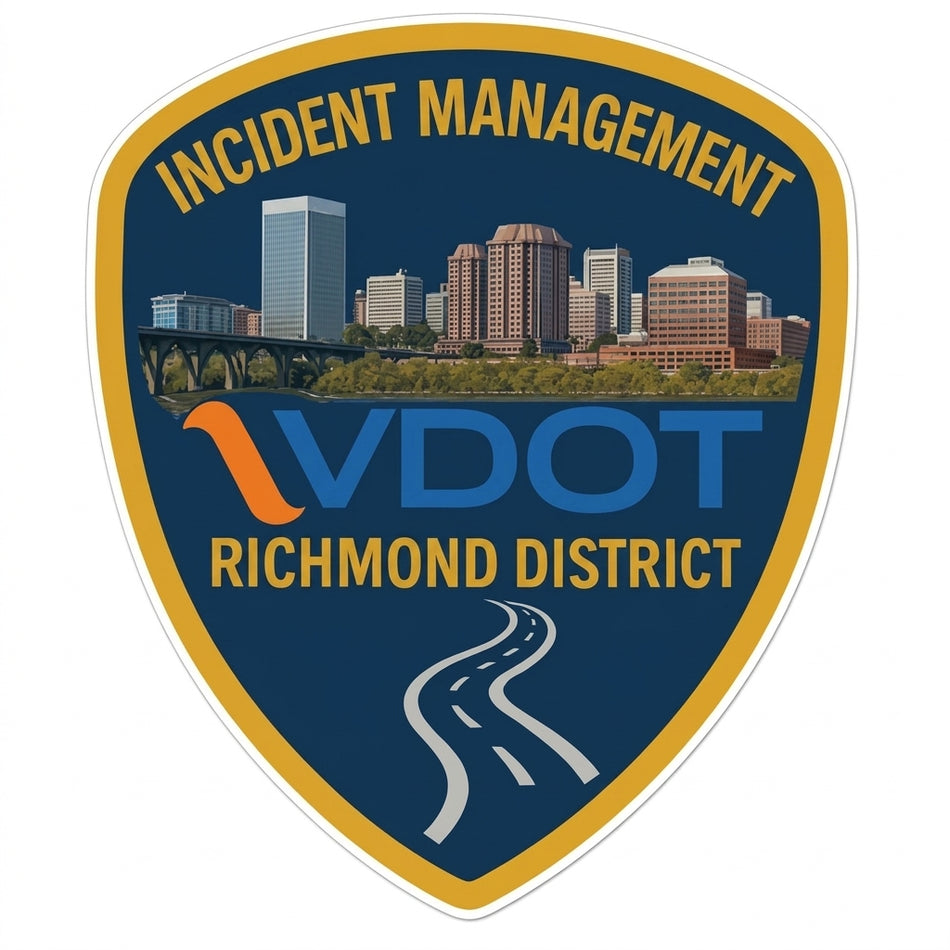 Incident Management Richmond VDOT Window/Hardhat Decal