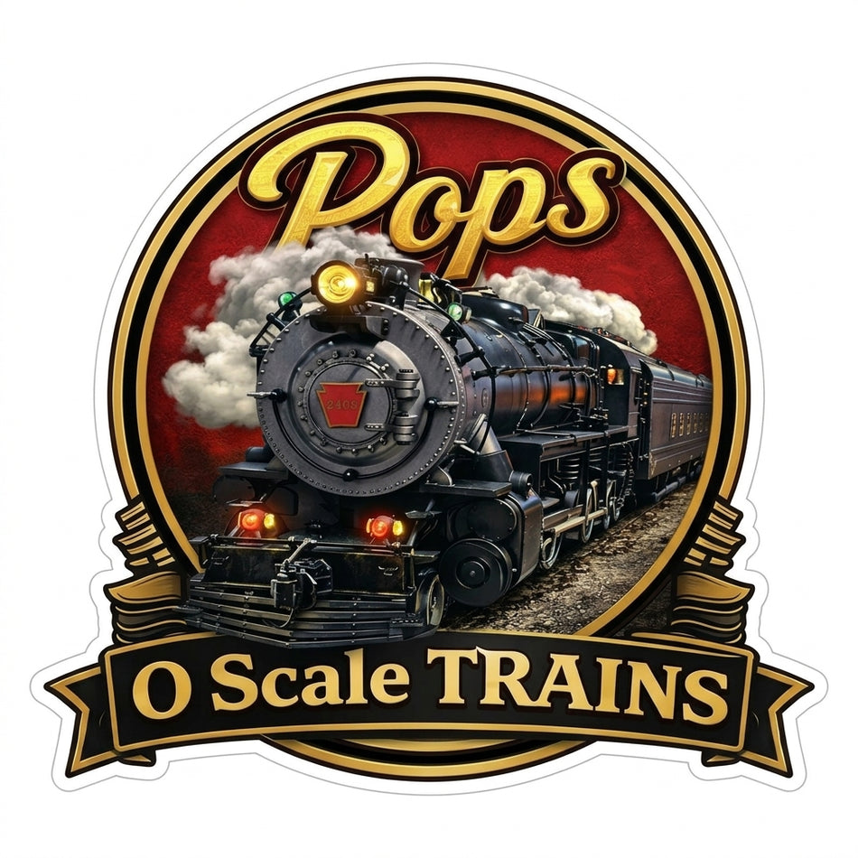 Pops O Scale Trains Window/Hardhat Decal