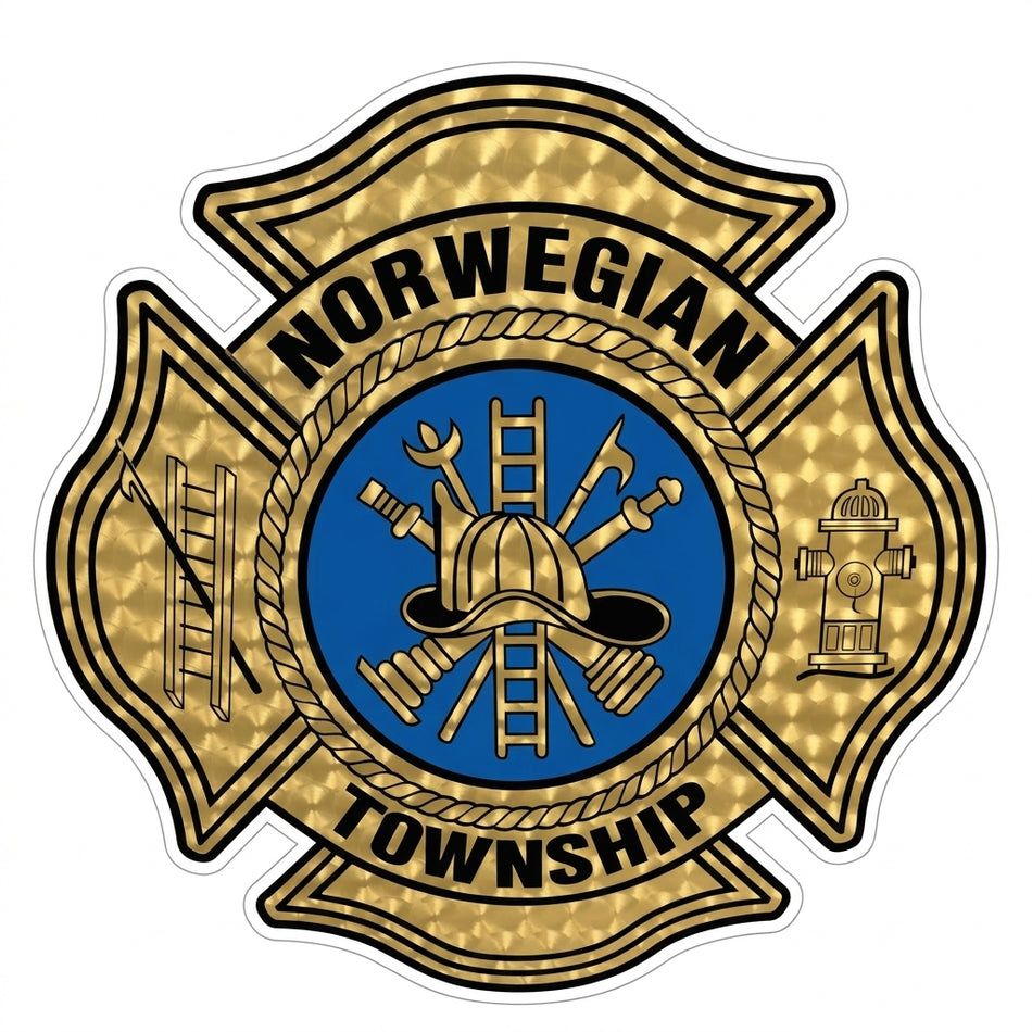 Norwegian Township Maltese Cross Window/Helmet Decal or MAGNET