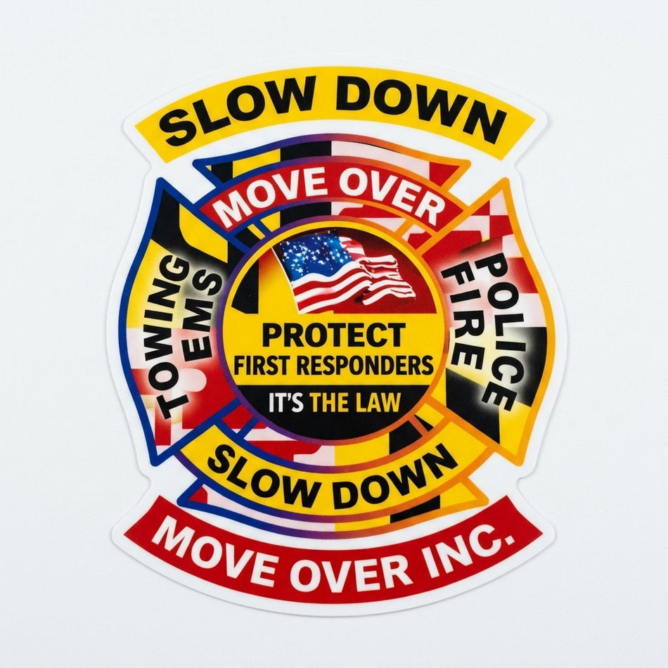 Move Over Slow Down Inc. Window or Helmet Decal