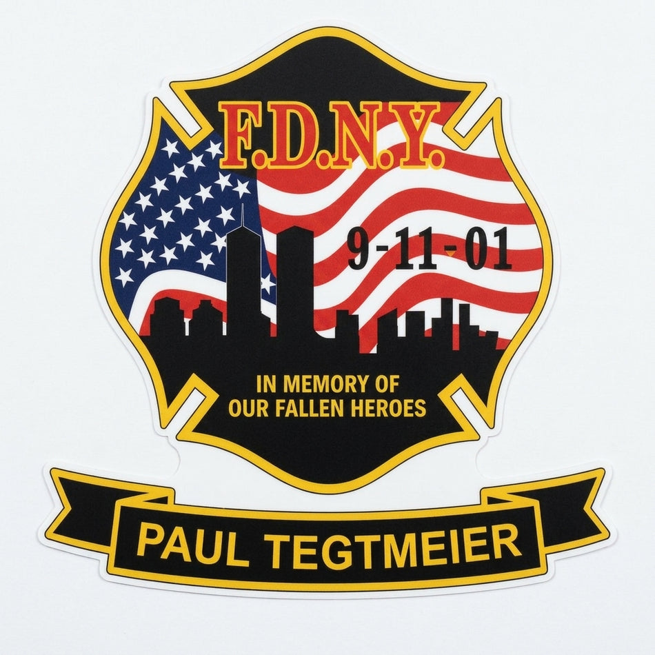 Paul Tegtmeier Maltese Cross Window/Helmet Decal or MAGNET