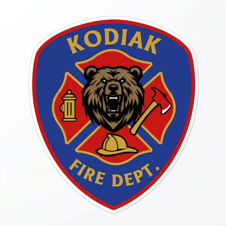 Kodiak Fire Department Window/Helmet Decal or MAGNET