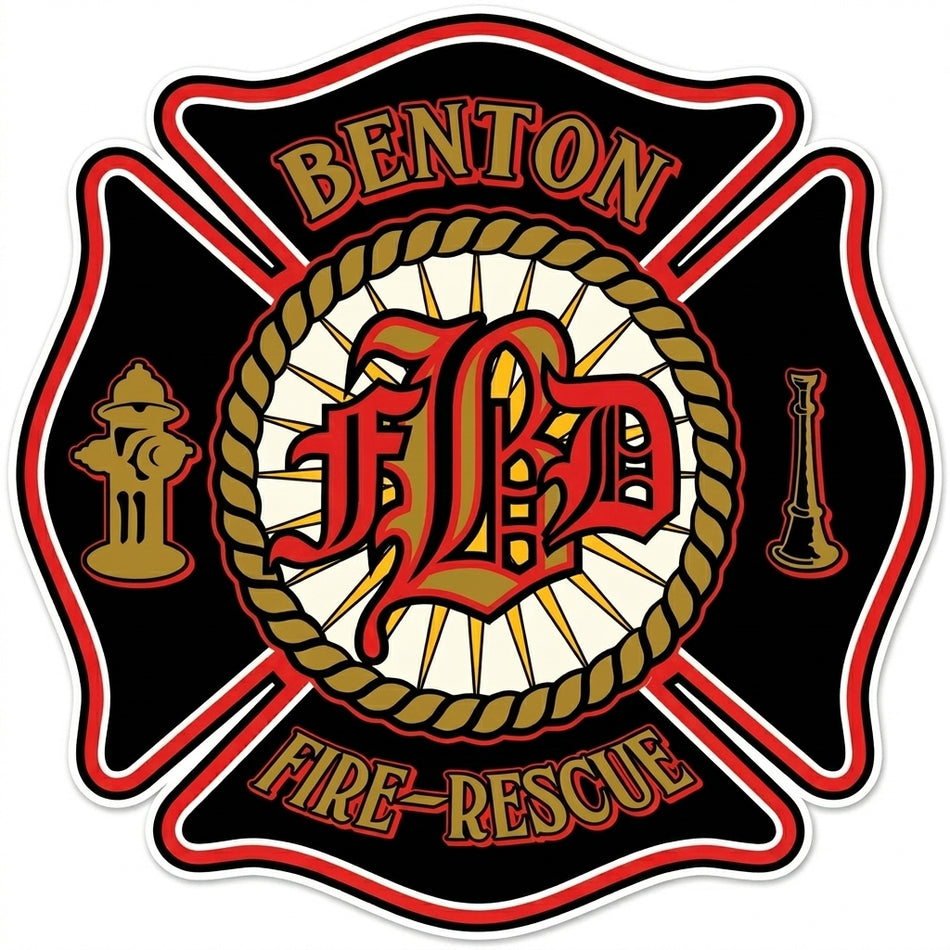 Benton Fire Rescue Window/Hardhat Decal