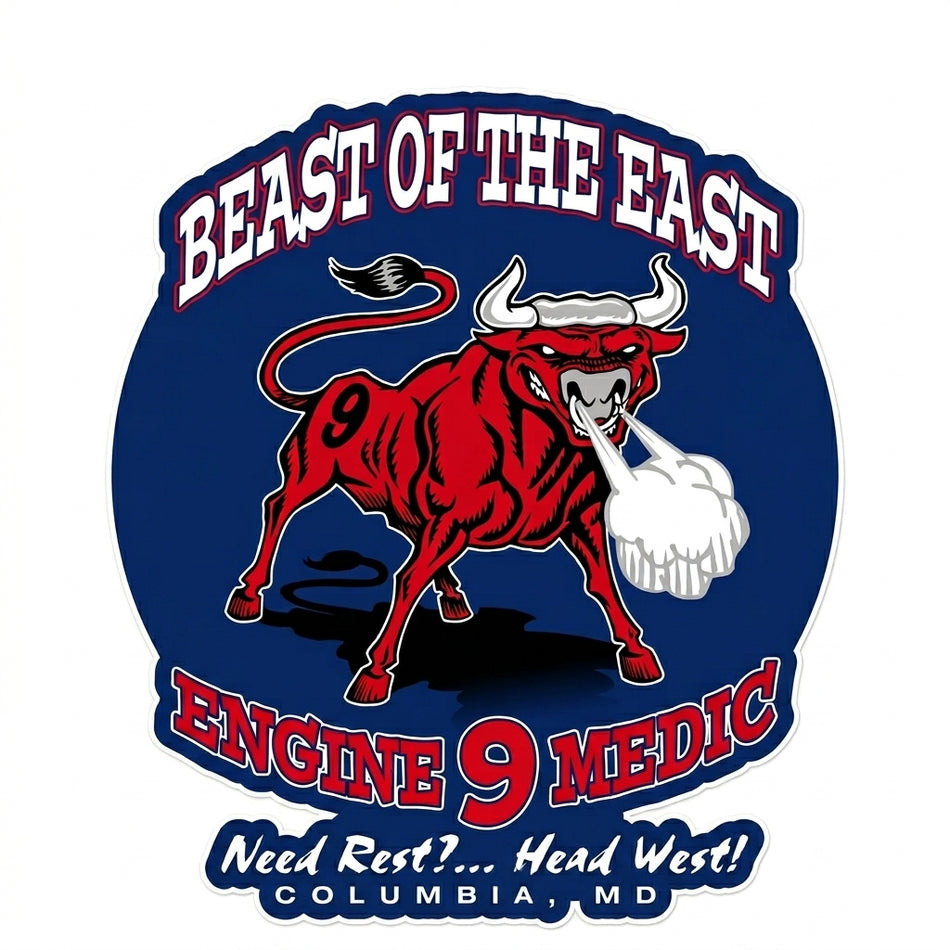 Beast of the East Engine 9 Medic Window/Hardhat Decal