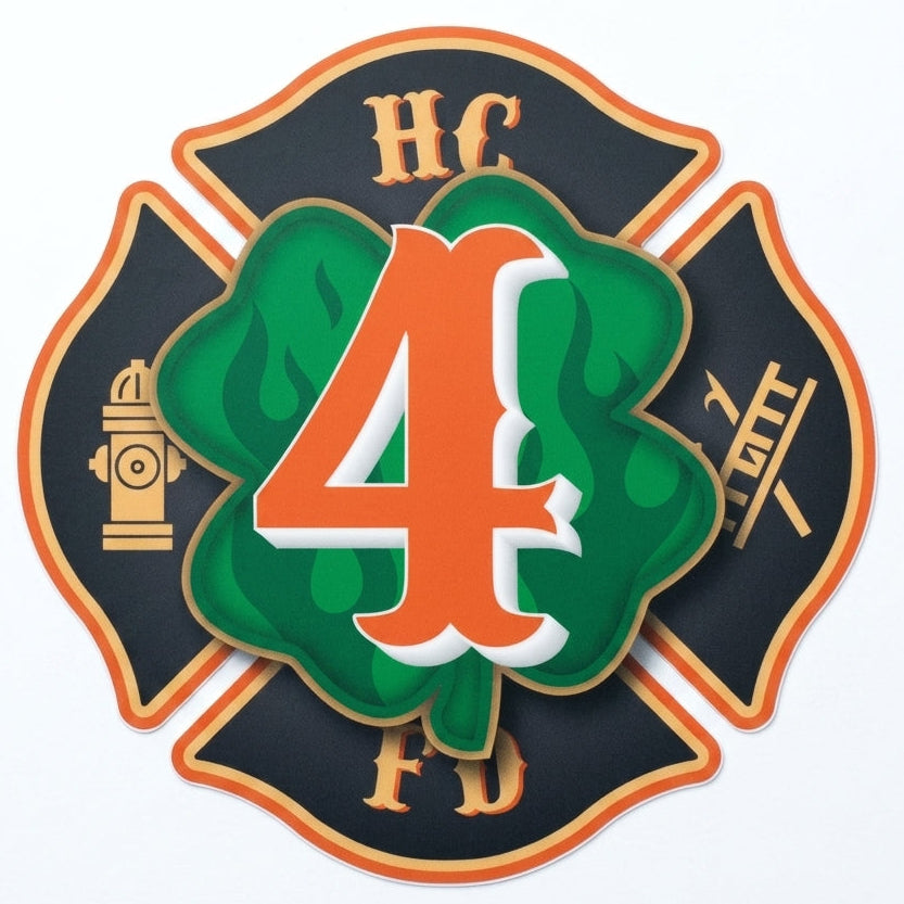 HCFD 4 Maltese Cross Window/Hardhat Decal