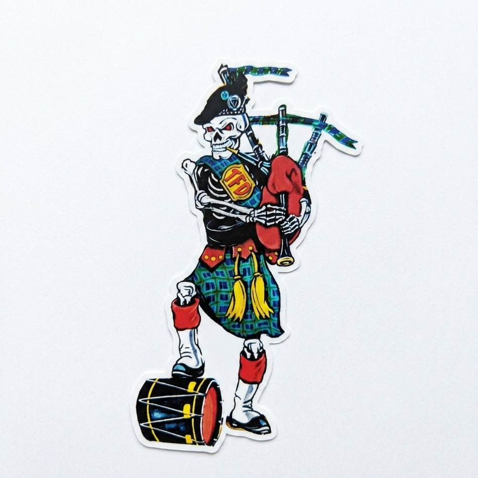 Bagpipe Player in Kilt Window/Hardhat Decal