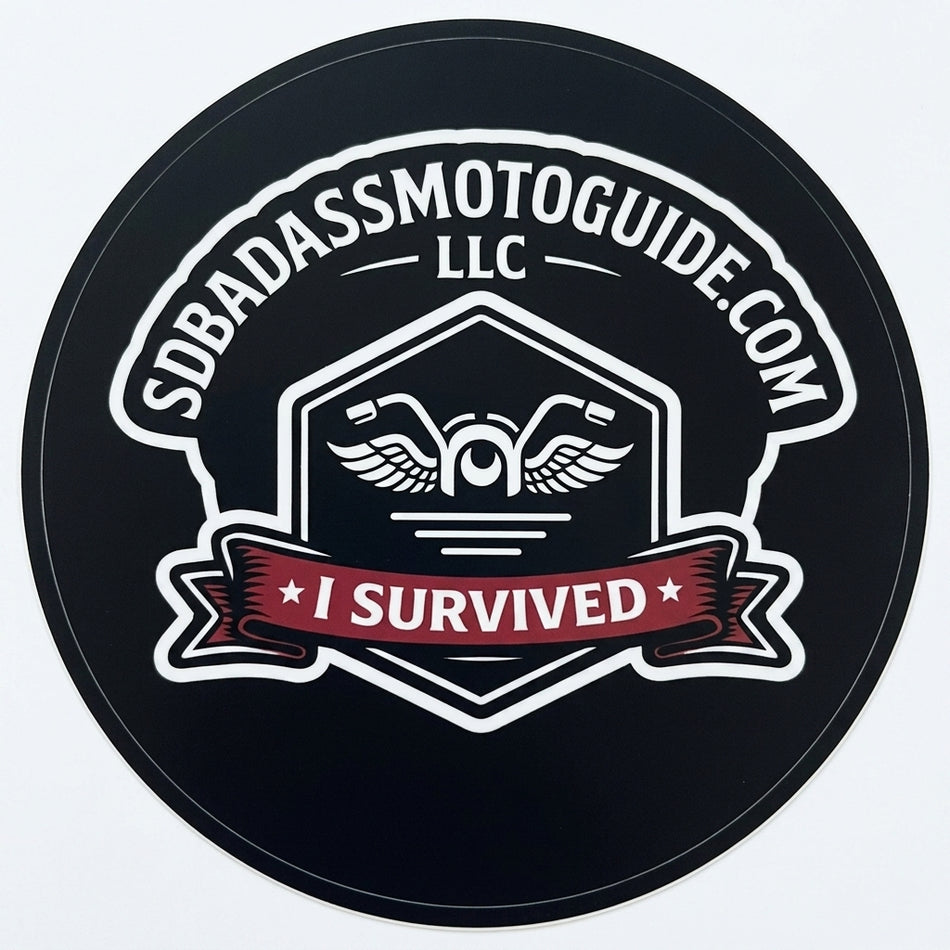 sbbadassmotoguide circle Window/Hardhat Decal