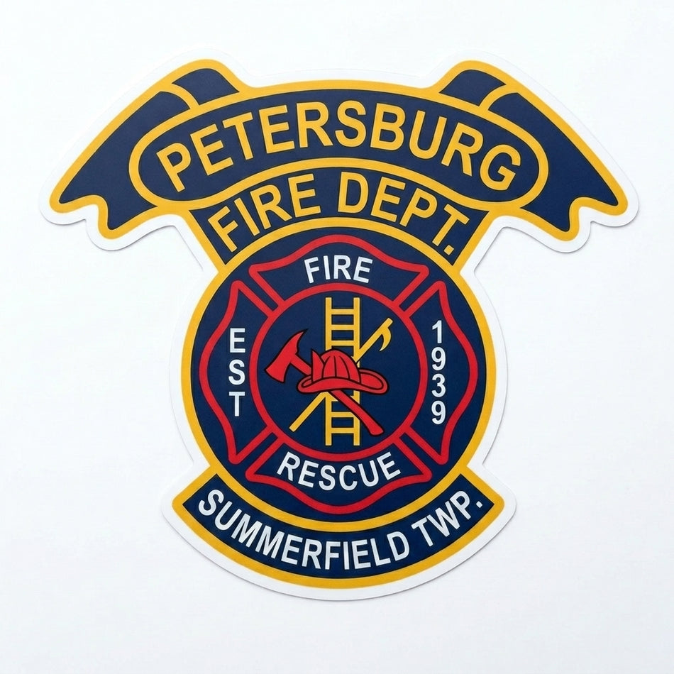 Petersburg Fire Department Window/Helmet Decal or MAGNET