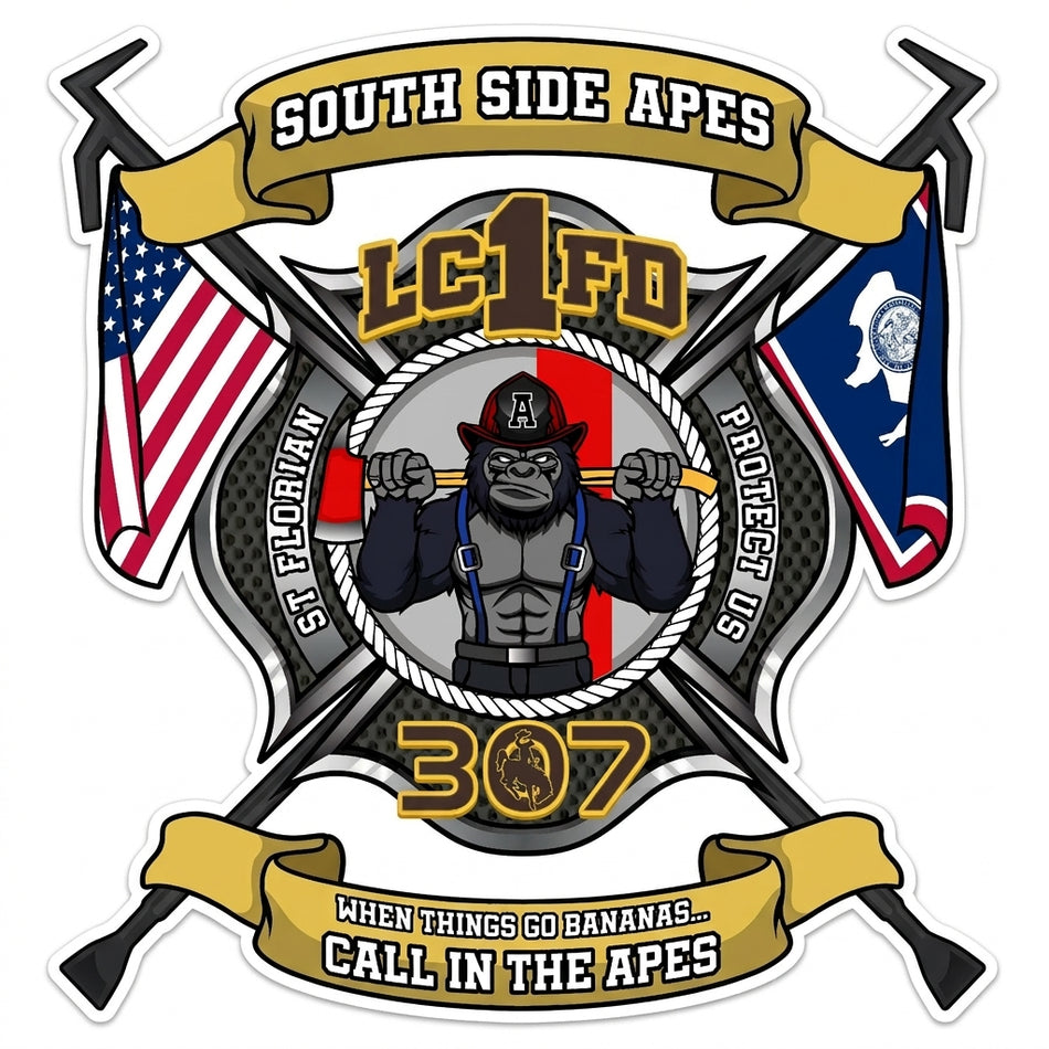 South Side Apes LC1FD Window/Helmet Decal or MAGNET