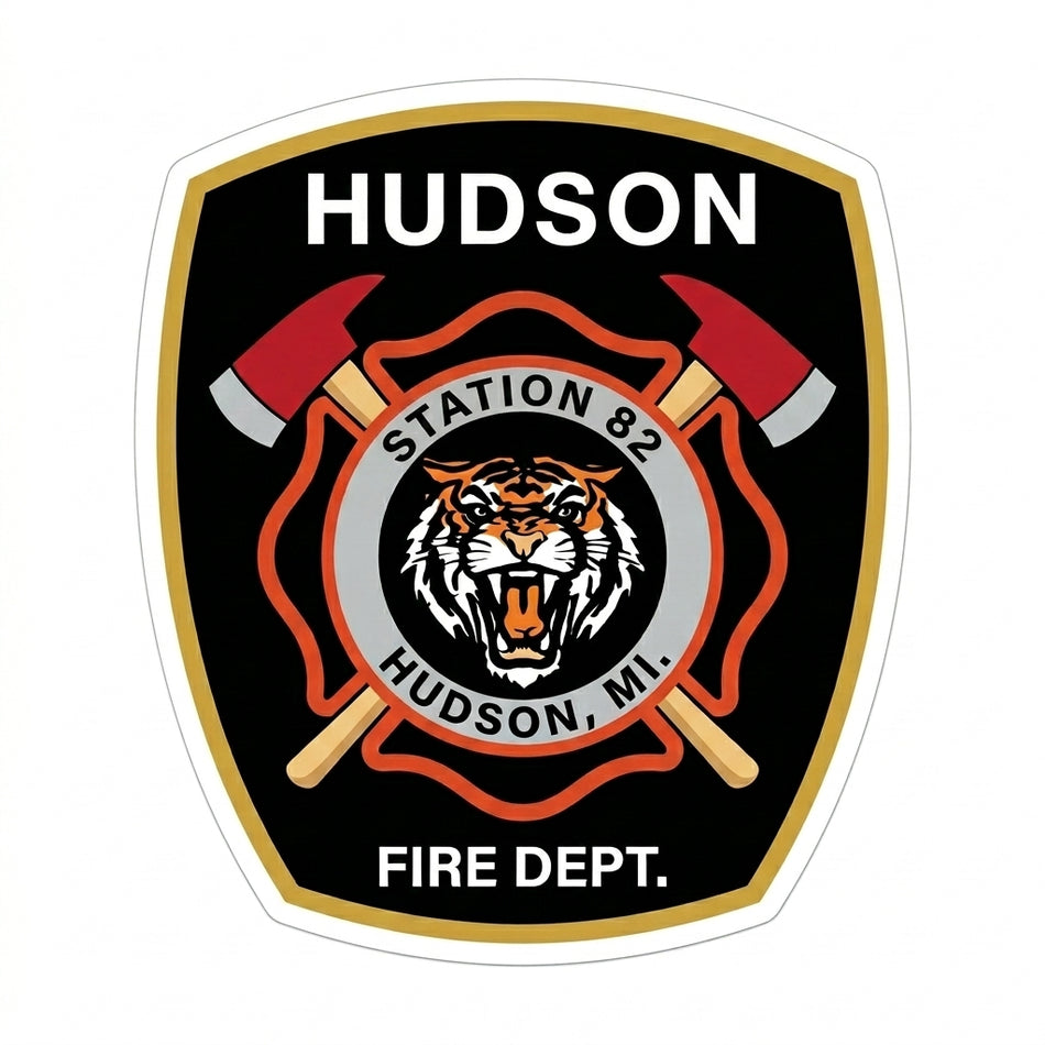 Hudson Fire Department Window/Helmet Decal or MAGNET