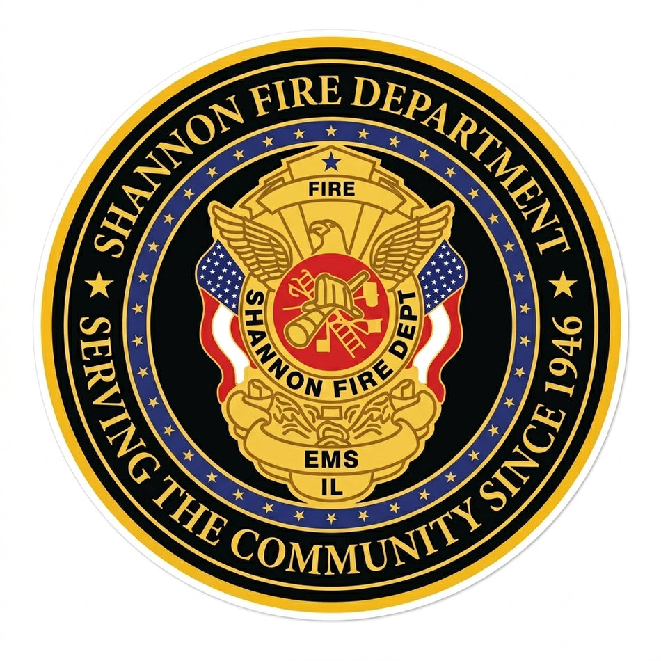 Shannon Fire Department Window/Helmet Decal or MAGNET