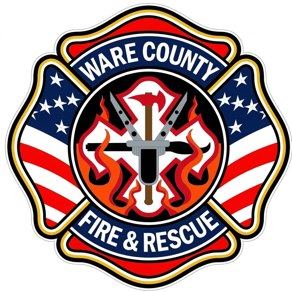 Ware County Fire Rescue Window or Helmet Decal