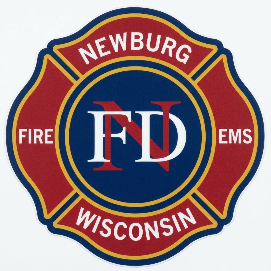 Newburg Wisconsin Maltese Cross Window/Helmet Decal or MAGNET