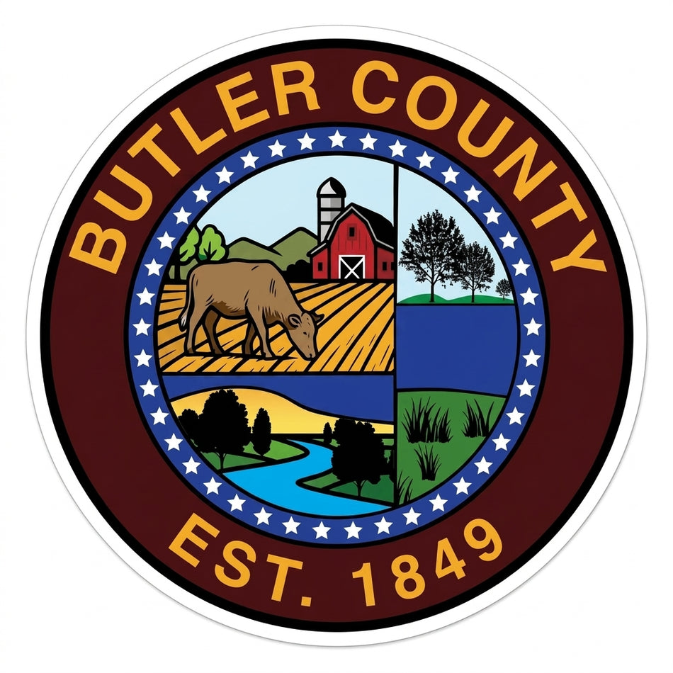 Butler County Est. 1849 Window/Helmet Decal or MAGNET
