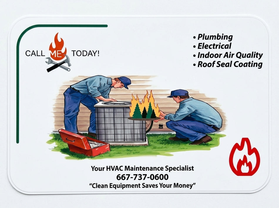 HVAC Maintenance Specialist Window or Helmet Decal