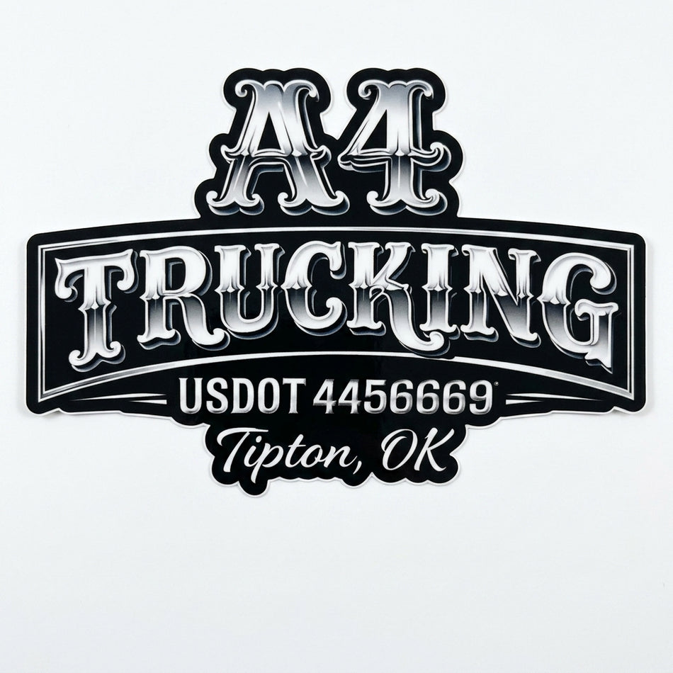 A4 Trucking Tipton Oklahoma Window or Helmet Decal