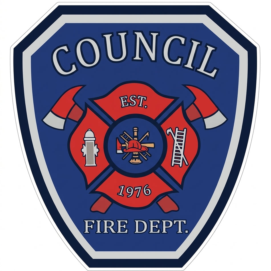 Council Fire Department Window/Helmet Decal or MAGNET
