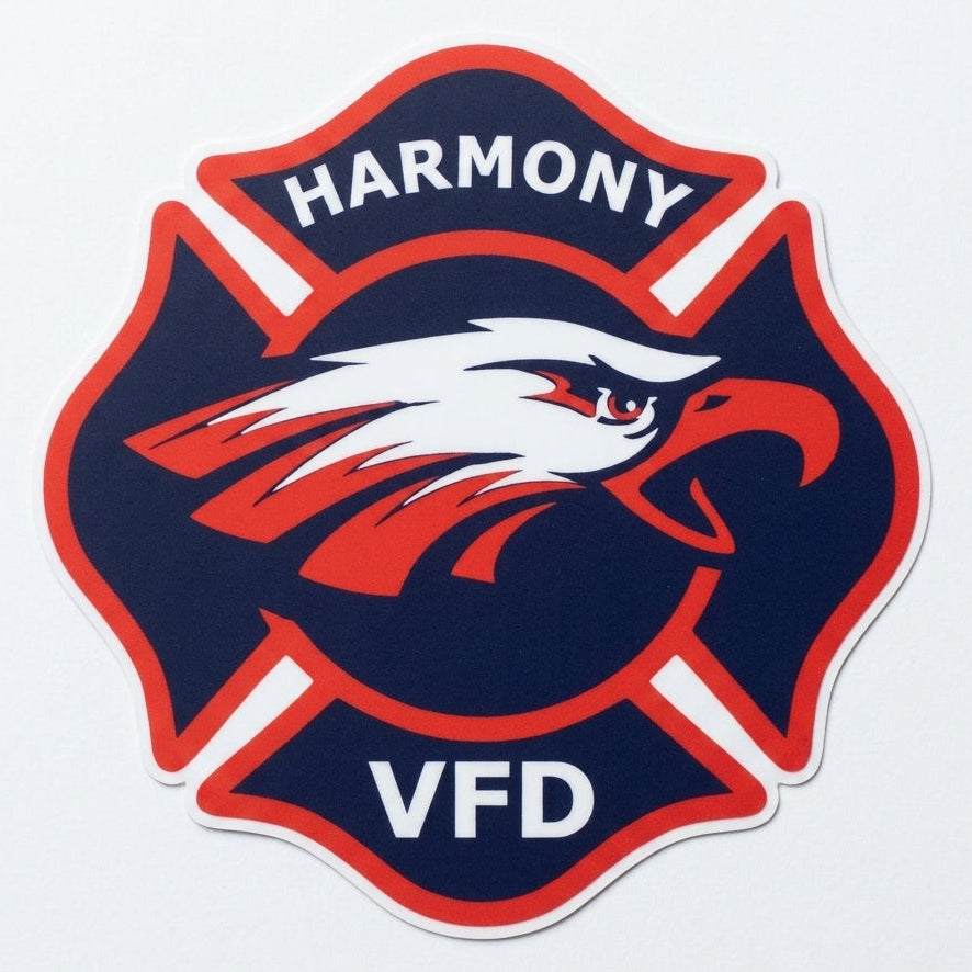 Harmony Fire Dept. Window/Helmet Decal or MAGNET