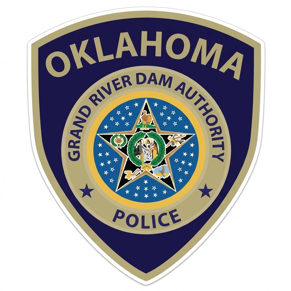 Oklahoma Grand River Dam Police Window/Helmet Decal or MAGNET