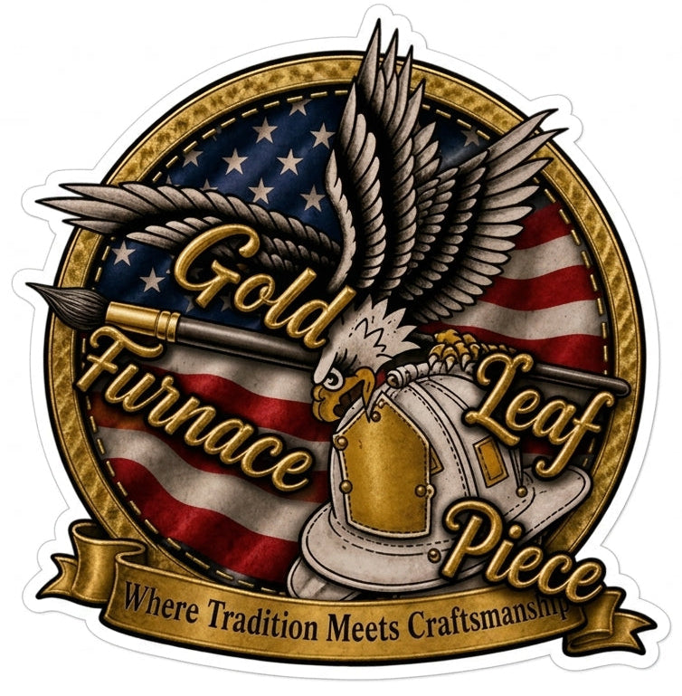 Gold Leaf Furnace Piece Window/Helmet Decal or MAGNET