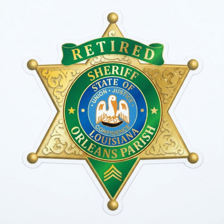 Retired Sheriff Orleans Parish Window/Helmet Decal or MAGNET
