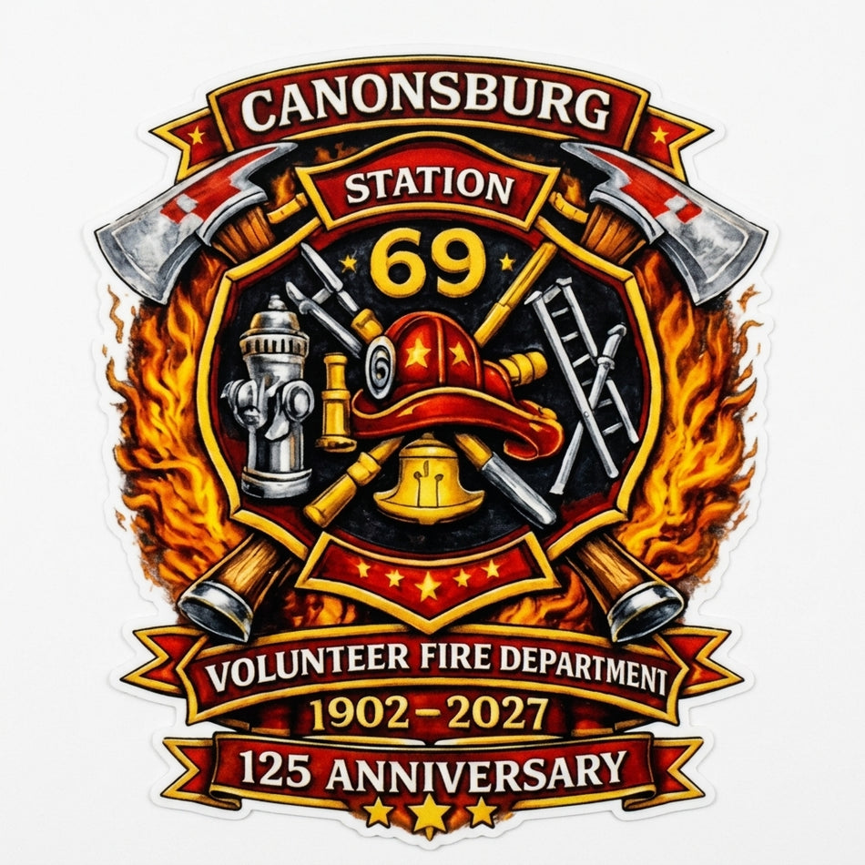 Canonsburg Volunteer Fire Department Window/Helmet Decal or MAGNET