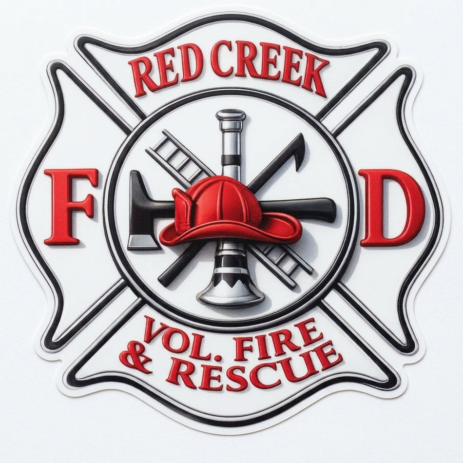 Red Creek Volunteer Fire Rescue Window/Helmet Decal or MAGNET