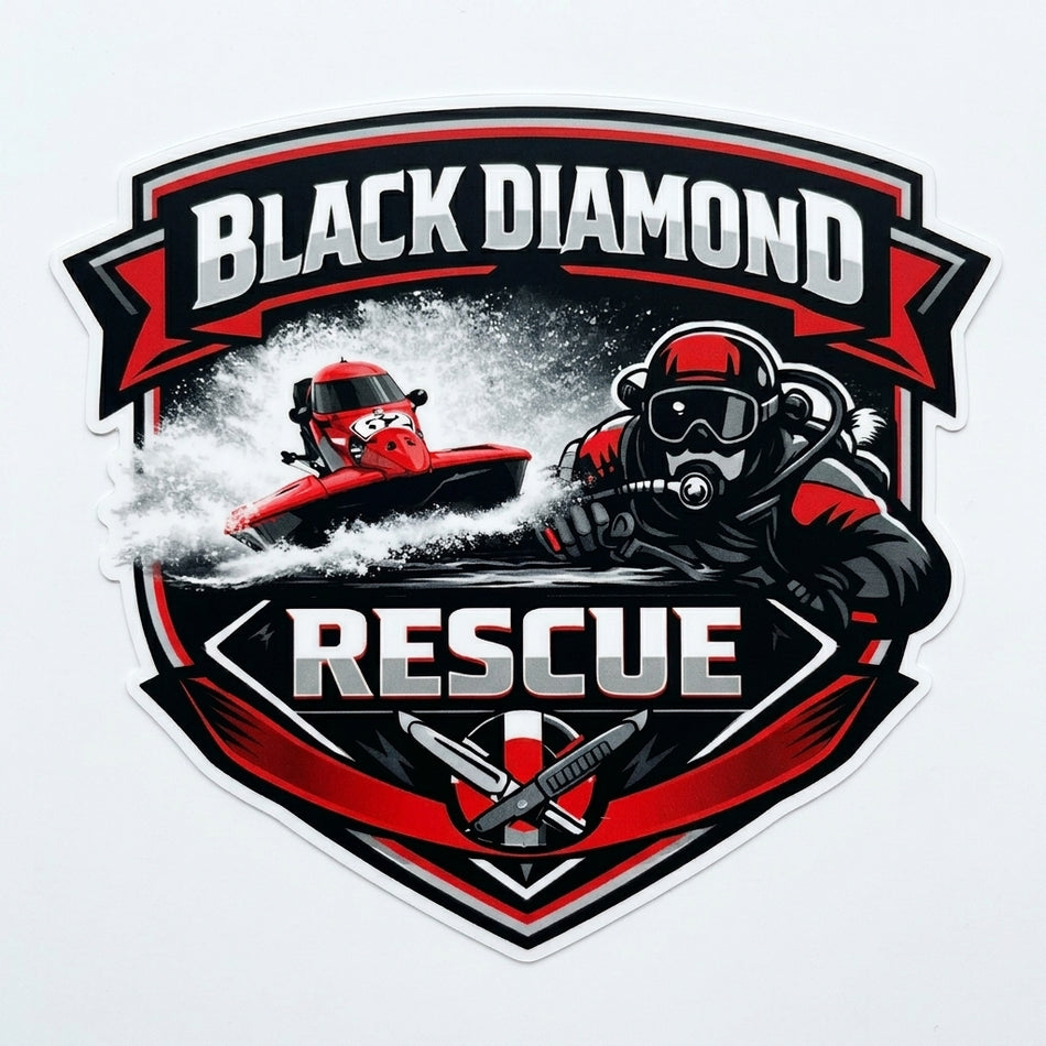 Black Diamond Rescue Window/Helmet Decal or MAGNET