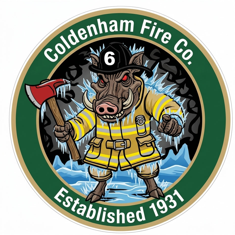 Coldenham Fire Company Pig Window/Helmet Decal or MAGNET
