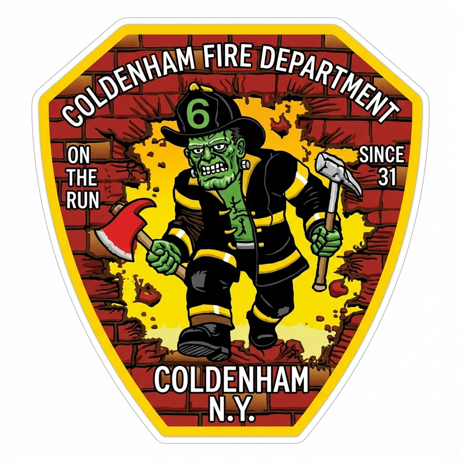Coldenham Fire Company On the Run Window/Helmet Decal or MAGNET